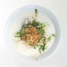 Chicken Congee with Ginger and Herbs 