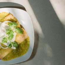 Georgia O'Keefe Green Chile Chicken Enchiladas 