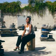 lorna simpson outside her studio 