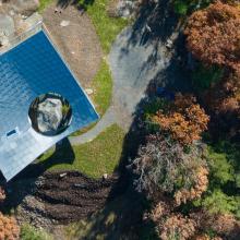 air image of boulder 