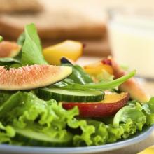 Image of Cucumber and Peach Salad with Herbs 