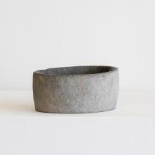 Grey riverstone egg shape bowl by Objects