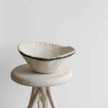 Wool Felt Orbit Bowl on stool