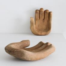 Cupped Hand Bowl Sculpture two for scale
