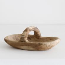 Eucalyptus Wood Carved Foraging Basket on white