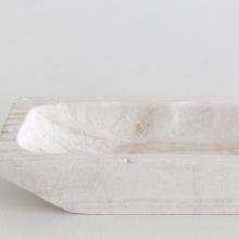 Paulownia Rectangle Tray - White by Accessories