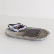 Paulownia Wood Platter - Grey with objects