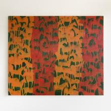 Green Red Orange Horses by Julie Sneed