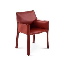 Vintage Cassina Cab Arm Chair in Russian Red by Furniture
