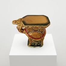 Mid-Century Japanese Glazed Majolica-Style Ceramic Camel Vessel, circa 1960s by Accessories