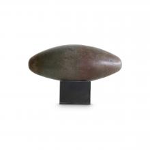 Deep Warm Tone Lingam Stone on Iron Stand by Minerals