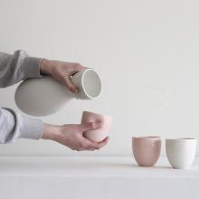 Dusty Pink Unique Cup Set by Bo and Olivia Jia