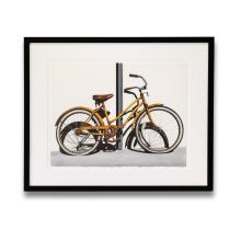 Yellow Bike with Leather Seat by George Dombek